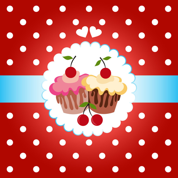 Color frame with cakes - Vector, afbeelding