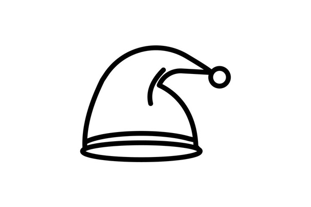 Impreziosire la stagione con l'icona della linea di cappellini natalizi - Vettoriali, immagini