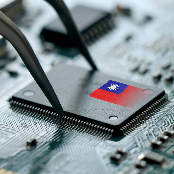 A mikrochipek vezető gyártója a világon. A mikrochip-gyártás növekedése Tajvanon. - Fotó, kép