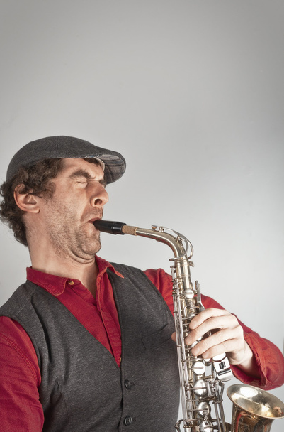 músico saxofone
 - Foto, Imagem