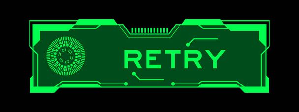Cor verde do banner hud futurista que tem repetição de palavras na tela da interface do usuário no fundo preto - Vetor, Imagem
