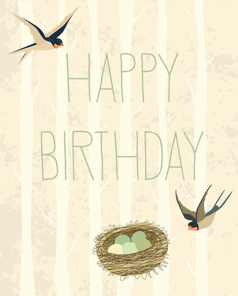 Happy birthday card - Vector, Imagen