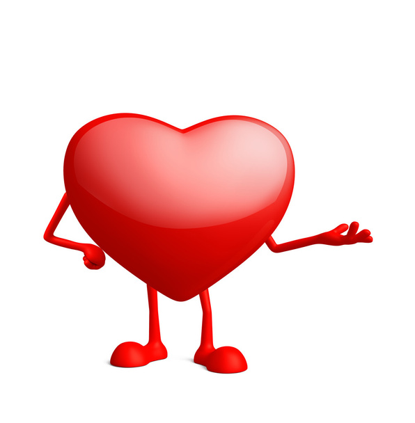 Heart character with presentation pose - Photo, Image
