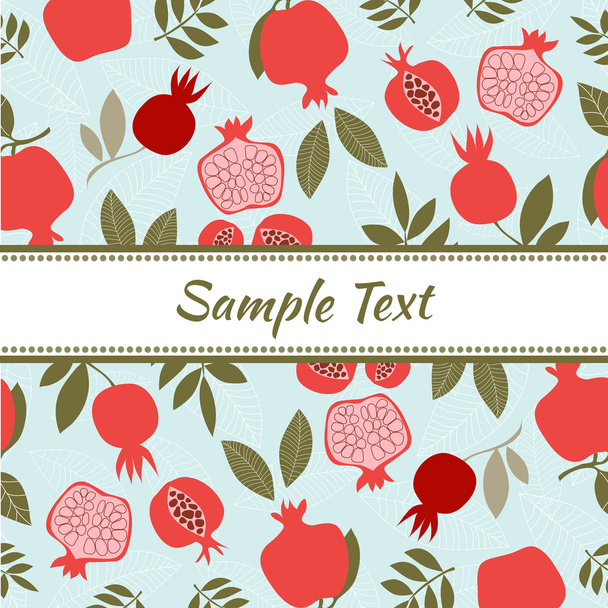 Decorative background with pomegranates - Vector, afbeelding