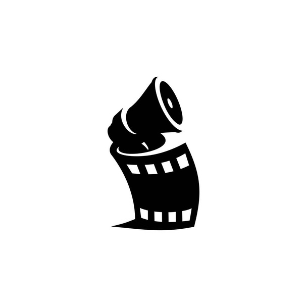 film reel vector, cinema logo on white background - Vector, Image