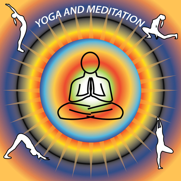 Yoga is good for health and mind. - Vector, Image