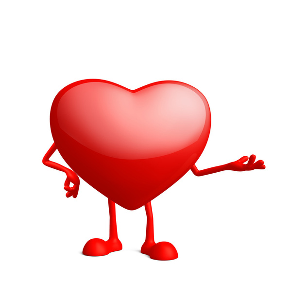 Καρδιά χαρακτήρα με παρουσίαση πόζα - Φωτογραφία, εικόνα