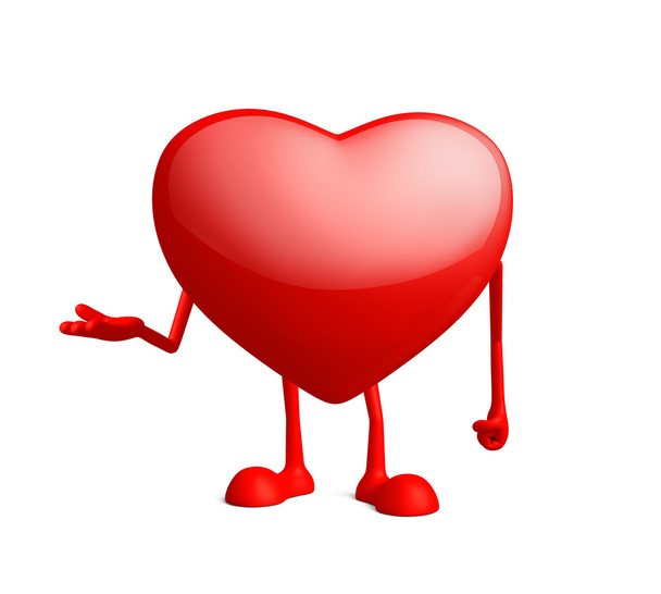 Καρδιά χαρακτήρα με παρουσίαση πόζα - Φωτογραφία, εικόνα