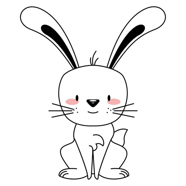 симпатичный дизайн кролика поверх белого - Вектор,изображение