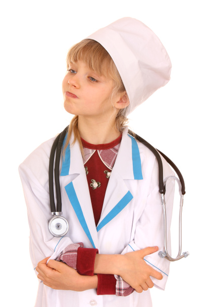 Child in costume of doctor. - Φωτογραφία, εικόνα