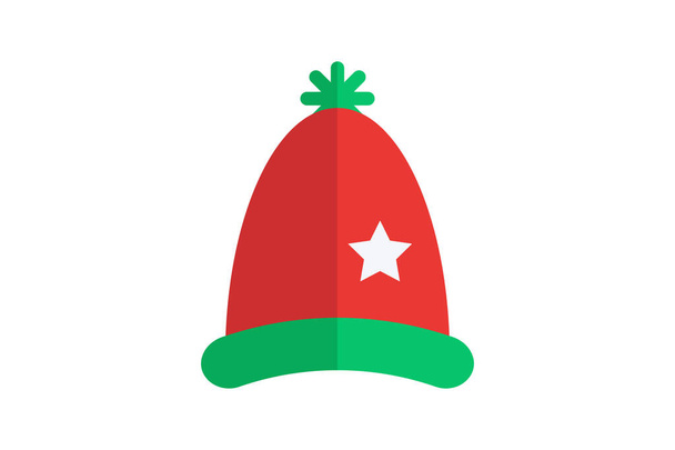 Cappello di Natale Corona festiva Icona piatta - Vettoriali, immagini