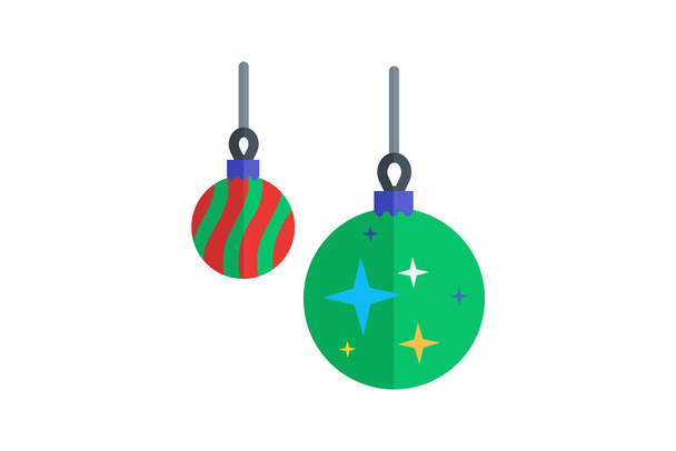 Vánoční dekor Okouzlená slavnost plochá ikona - Vektor, obrázek