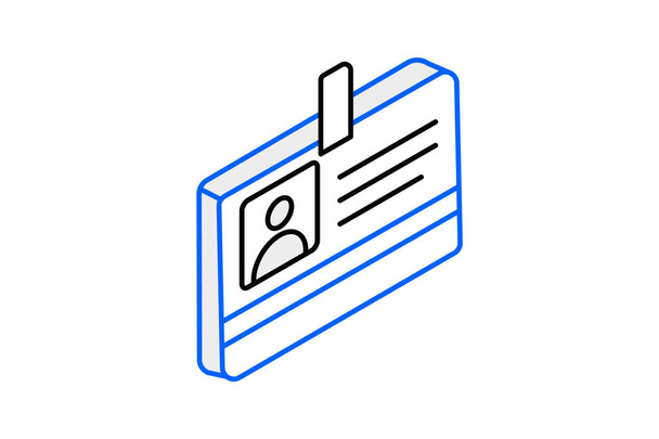Emblème de l'identité isométrique Duo Icône couleur - Vecteur, image