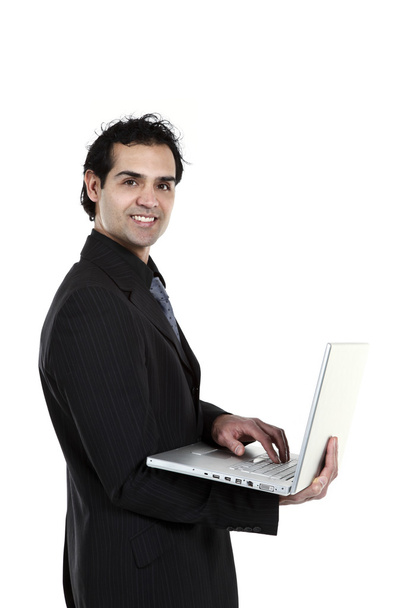 Business man with laptop computer - Zdjęcie, obraz