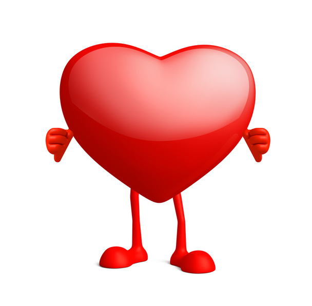 Καρδιά χαρακτήρα με μόνιμη πόζα - Φωτογραφία, εικόνα
