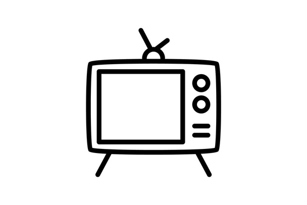TV Transforming Visual Reality Line Icon - Vector, Image