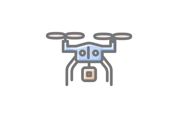 Drony vznášející se za hranicemi Úžasná ikona - Vektor, obrázek