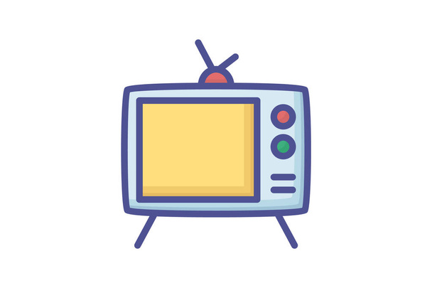 TV Transforming Visual Reality Outline Fill Icon - Vector, Image