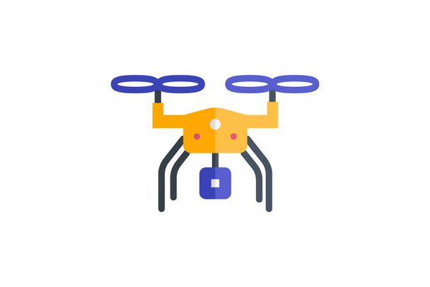 Drónok szárnyalnak a korlátokon túl Lapos ikon - Vektor, kép