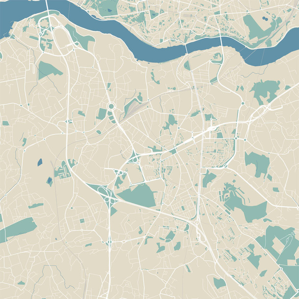 Suuri Vila Nova de Gaia kartta, kaupunkialue - Vektori, kuva