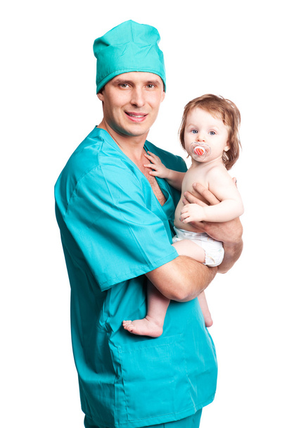 Surgeon with a baby - Foto, immagini