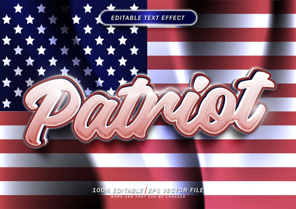 Patriot sms-effect. bewerkbaar tekststijleffect. - Vector, afbeelding