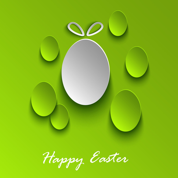 Easter greeting card with abstract green eggs - Διάνυσμα, εικόνα