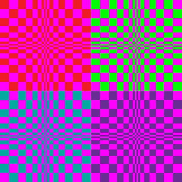 op art růžové vektorové vzory s šachovnicovými čtverci - Vektor, obrázek