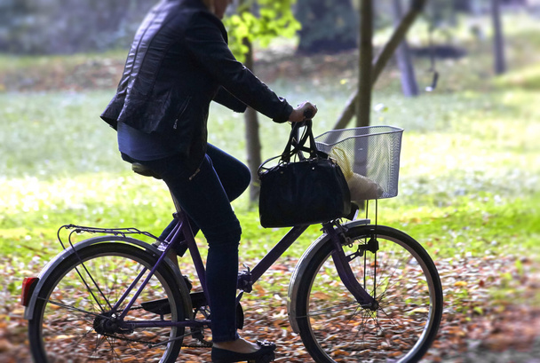 Mujer en bicicleta
 - Foto, imagen