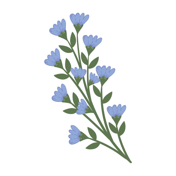 фіолетові квіти значок гілки ізольовані - Вектор, зображення