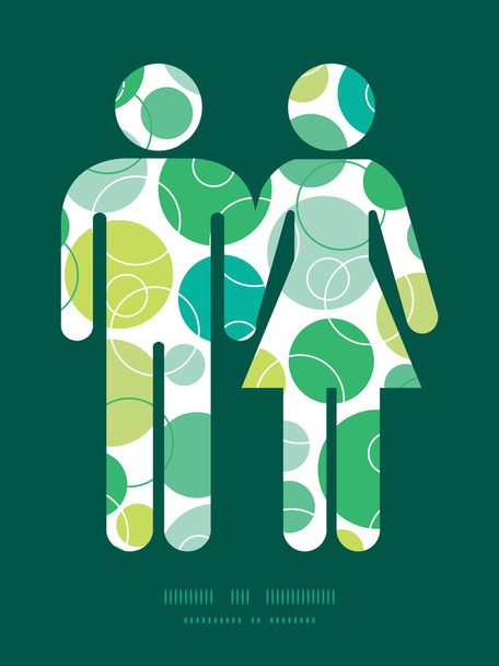 Vetor abstrato círculos verdes casal no amor silhuetas quadro padrão convite cartão modelo
 - Vetor, Imagem