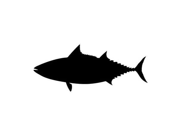 Силует плоского стилю тунця, може використовуватись для типу логотипу, художньої ілюстрації, піктограми, веб-сайту або елемента графічного дизайну. Векторна ілюстрація - Вектор, зображення