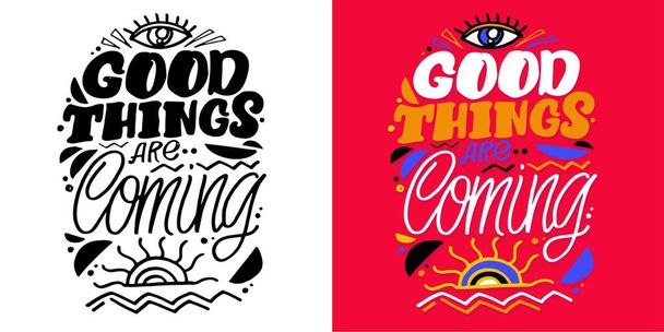 Cute motivation hand drawn doodle lettering postcard. Lettering for print, t-shirt design, tee design, mug pring, bag label - Vector, Image