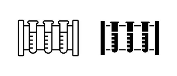 Kémiai kémcső vektor ikon készlet. Tudományos laboratóriumi szimbólum - Vektor, kép