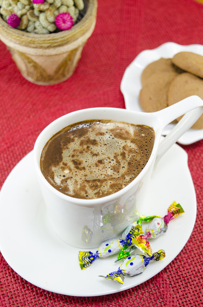 Cup of coffee with bombons and biscuits - Photo, Image