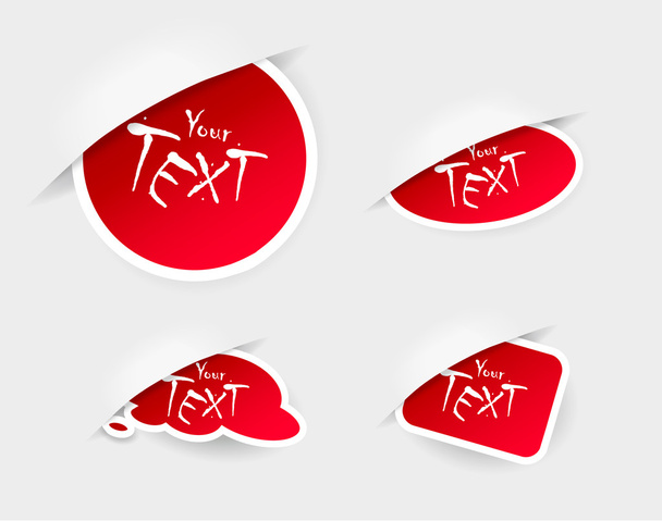 Set of red stickers in pockets. - Vector, Image