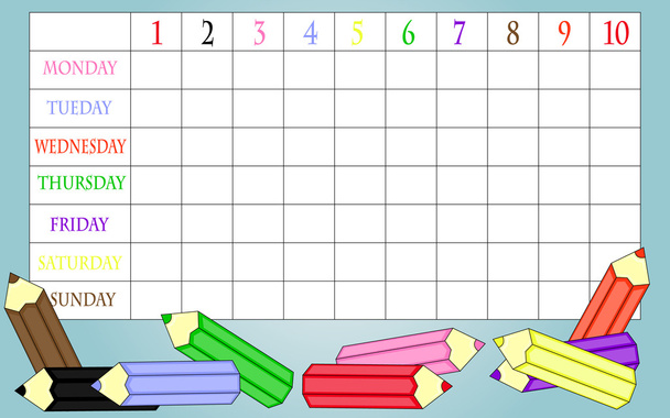 school tijdschema - Vector, afbeelding
