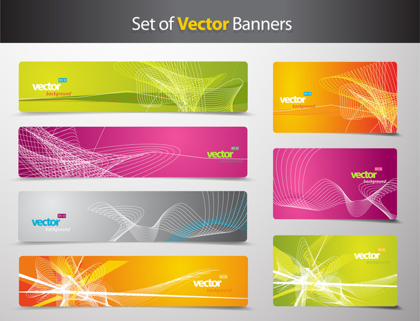 Set of abstract colorful web headers and gift cards. - Vector, Imagen