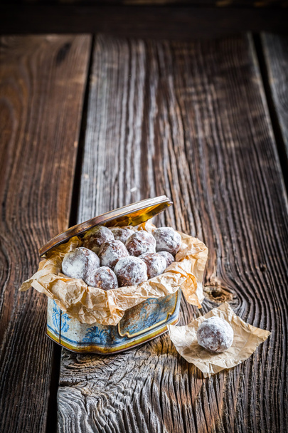 Sweet chocolate balls with powder milk - Valokuva, kuva
