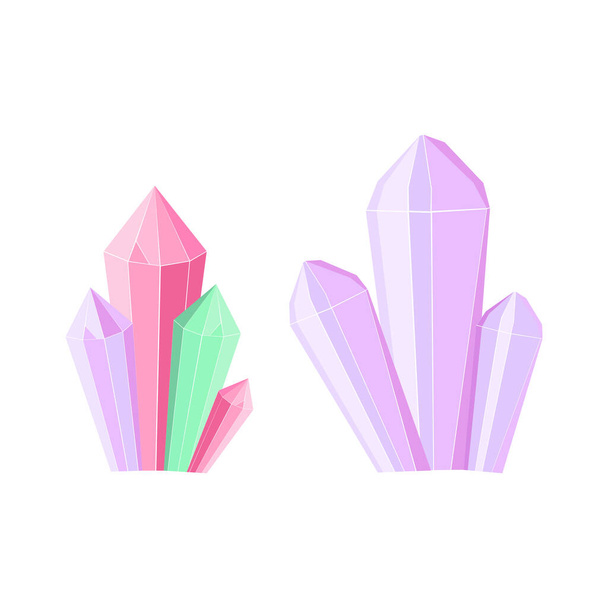 Kristallstein Illustration. Flache Darstellung eines Diamanten. Template-Design für Firmenlogo, Mobiltelefon oder Web-App. Vektorillustration - Vektor, Bild
