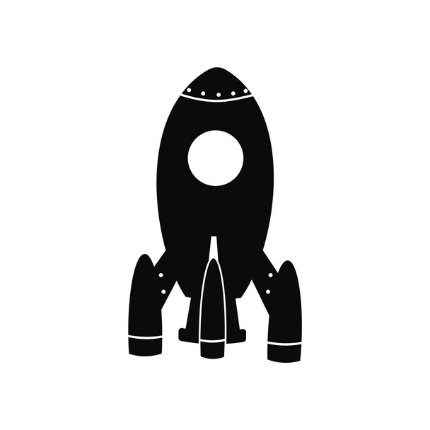 Ракетный векторный логотип. Запуск космического корабля - Вектор,изображение