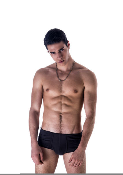 Athletic Young Handsome Man in Black Underwear - Фото, изображение