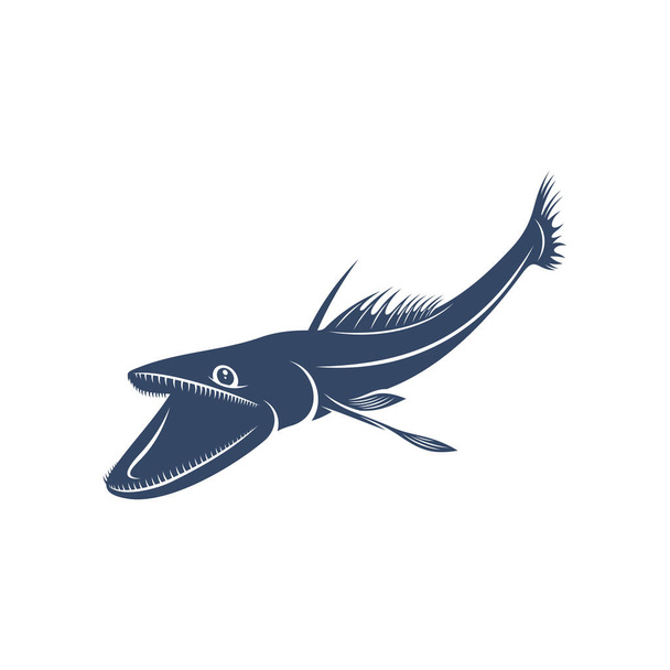Дизайн глибоководних риб векторні ілюстрації. Дизайн логотипу риб глибокого моря Шаблон. - Вектор, зображення