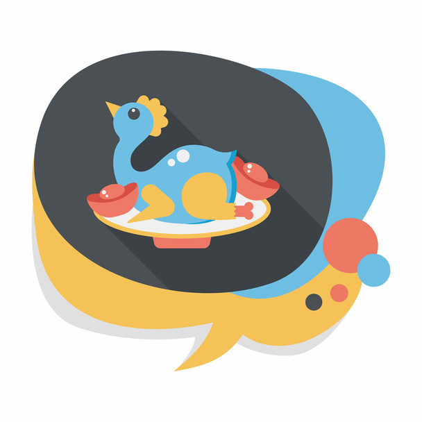 Chinese New Year flat icon with long shadow,eps10, Chinese Chick - Vektor, kép