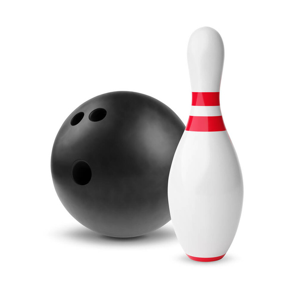 Bowling koule a pin izolované na bílém pozadí. EPS10 vektor - Vektor, obrázek