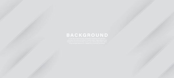Grey white background. Bright grey dynamic abstract background. Business banner for sales, event, holiday, party, birthday, falling. Fast moving 3d lines with soft shadow - Vector, Image