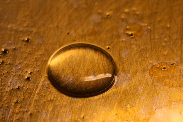 Gotas de óleo na superfície do metal - Foto, Imagem