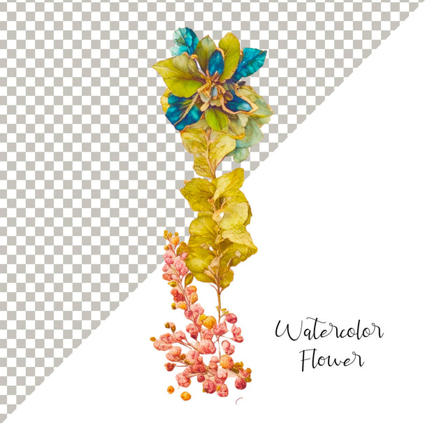 conjunto de ramo de flores de acuarela, pintado a mano - Vector, Imagen