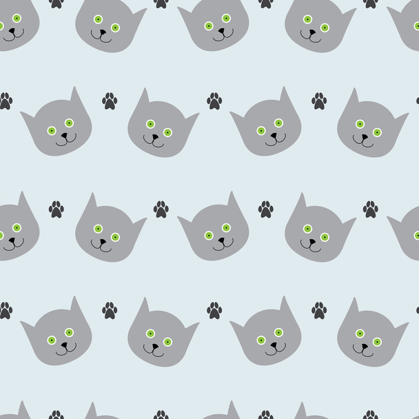 Cat and paw print pattern - Vector, Image