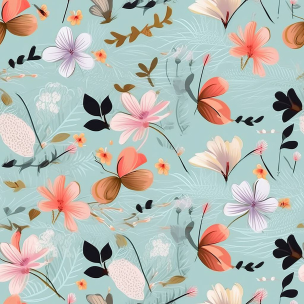 motif floral sans couture avec des fleurs tropicales, des oiseaux, des feuilles et des branches. fond vectoriel - Vecteur, image